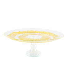 Charger l'image dans la galerie, Plat à tarte sur pied doré 28x28x13cm - soleil
