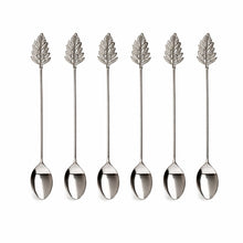 Charger l'image dans la galerie, Cuillères à café argent feuille - lot de 6
