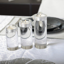 Charger l'image dans la galerie, Bougeoir rond haut en verre 14 cm
