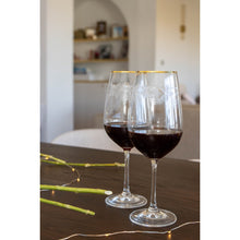 Charger l'image dans la galerie, Verres à vin gravé vigne bord doré - lot de 2
