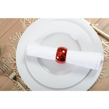 Charger l'image dans la galerie, Lot de 4 ronds de serviettes uni rouge
