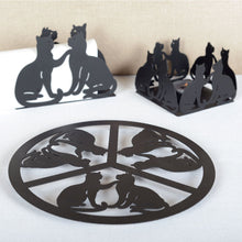 Charger l'image dans la galerie, Dessous de plat chat noir 22x22x1cm

