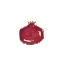 Charger l'image dans la galerie, Coupelle grenade rouge avec bords dorés 11x11x1.5cm
