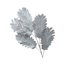 Charger l'image dans la galerie, Fleur décorative feuilles en argent h90cm
