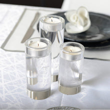 Charger l'image dans la galerie, Bougeoir rond haut en verre 14 cm
