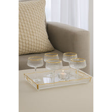 Charger l'image dans la galerie, Plateau rectangulaire bord doré en verre 38x17.5x9.5cm
