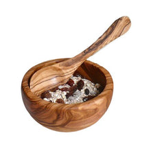Charger l'image dans la galerie, Bol à céréales en bois d'olivier Ø 14 cm avec cuillère
