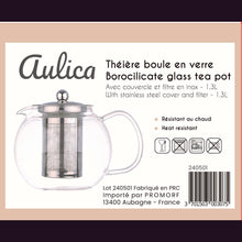 Charger l'image dans la galerie, Theiere boule 1l filtre et couvercle inox
