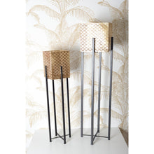 Charger l'image dans la galerie, Support plantes en métal avec pot en fer doré h.80cm
