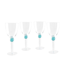 Charger l'image dans la galerie, Verres à vin avec pied en diamant vert - lot de 4
