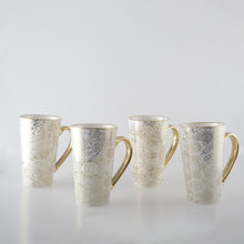 Charger l'image dans la galerie, Mugs blanc design abstrait - lot de 4
