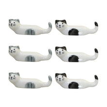 Charger l'image dans la galerie, Porte-couteaux chats en porcelaine - lot de 6
