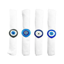 Charger l'image dans la galerie, Lot de 4 ronds de serviette oeil bleu
