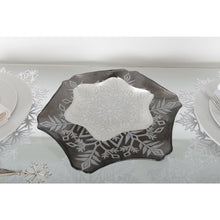 Charger l'image dans la galerie, Coupe flocon blanche et grise pailletée 21.5cm
