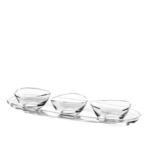 Charger l'image dans la galerie, Set apéritif de 3 coupelles sur plateau transparent 41cm
