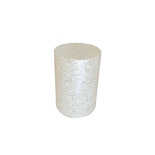 Charger l'image dans la galerie, Pouf blanc nacré 33x33x48cm
