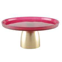Charger l'image dans la galerie, Plat à gâteaux framboise sur pied dore 28cm

