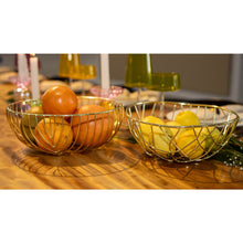 Charger l'image dans la galerie, Corbeille à pain dorée en fer 26x26x10.5cm
