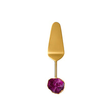Charger l'image dans la galerie, Pelle à tarte dorée pierre agate rose
