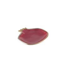 Charger l'image dans la galerie, Coupelle grenade rouge avec bords dorés 11x11x1.5cm
