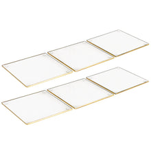 Charger l'image dans la galerie, Dessous de verres carrés avec bord doré - lot de 6
