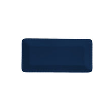 Charger l'image dans la galerie, Plateau rectangulaire en mélamine bleu bord corde 43.5x21x2.5cm
