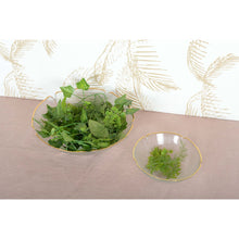 Charger l'image dans la galerie, Saladier floral en verre avec bords dores 25cm

