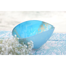 Charger l'image dans la galerie, Coupe ovale bleue et dorée 26.5x14.3x11.5cm
