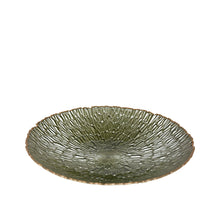 Charger l'image dans la galerie, Saladier vert avec bord doré 32.5cm
