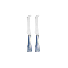 Charger l'image dans la galerie, Couteaux à fromage à rayures bleues - lot de 2
