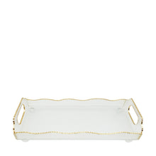 Charger l'image dans la galerie, Plateau rectangulaire bord doré en verre 38x17.5x9.5cm
