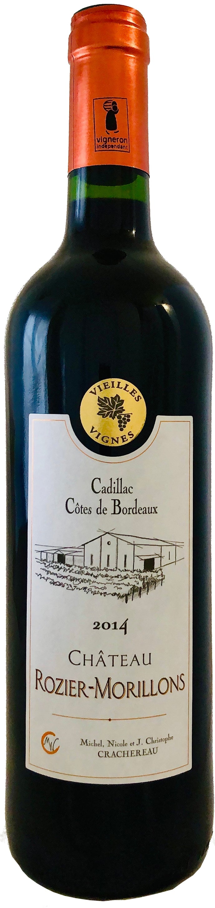 Château ROZIER-MORILLONS AOC CADILLAC - COTES DE BORDEAUX – cuvée classique - 2014 – 75 cL – Agriculture Raisonnée (CHR)